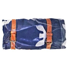 SHIMOYAMA 英倫風便攜可拆式多用途防水野餐墊/蓋毯, 1個, 牛仔藍