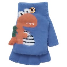 ONEDER 旺達棉品 兒童造型羽絨保暖手套-恐龍 可愛造型、柔軟親膚、翻蓋設計, 8.5 x 12.5cm, 1入