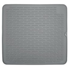 Kitchen9 矽膠餐具瀝水墊, 大(40*45cm), 灰色, 1個, 1層
