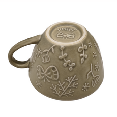 佐和陶瓷 拿鐵杯 12.8 x 10.5 x 16.5cm 260ml, 棕花飛蝶舞, 1個