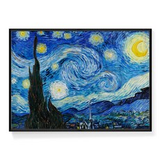 菠蘿選畫所 梵谷 星夜 掛畫 AVAR4613B, 黑色