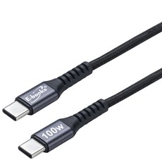 E-books XA42 Type C-C 100W PD快充傳輸線 鋁合金, 1m, 黑色, 1條