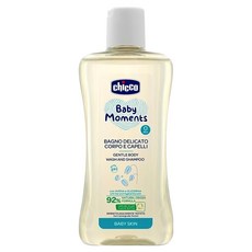 Chicco 寶貝嬰兒溫和植萃洗髮沐浴露 添加燕麥與植物甘油 92%天然成分 不含色素酒精Parabens, 200ml, 1瓶