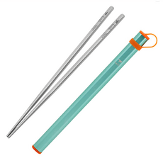 Keith 鋁合金便攜筷子套 適用於23cm筷子, 綠色, 1個