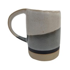 Caldo 卡朵生活 率性潑墨復古粗陶馬克杯 450ml, 藍白, 1個