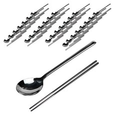 QUEEN SENSE 不銹鋼湯匙筷子組, 1組, 湯匙 50支 + 筷子 50雙, 銀色