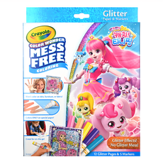 Crayola 繪兒樂 閃光色筆+著色紙*12張 Catch!Teenieping, 5色, 1組