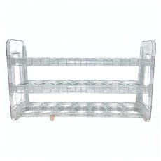 冰箱側門翻轉式三層雞蛋收納架, 透明, 1個