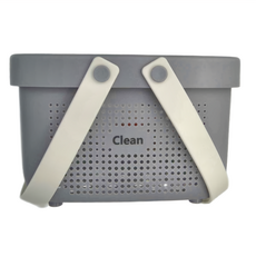 日式收納籃 小號 灰色, 24.8 x 16.5 x 15.2cm, 1個