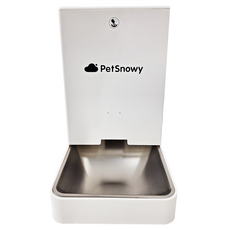 PetSnowy 寵物智能餵食器, 雙電源供電 停電不斷糧, APP智慧操控, 奶白色, 2.4kg, 1個