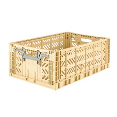 Ay-kasa 土耳其折疊收納箱, 100%土耳其設計製造,不需工具輕巧組裝,收合折疊節省75%以上空間, 香蕉奶昔, L 600 x 400 x 220mm, 1個