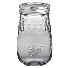 Ball 梅森 玻璃梅森罐 窄口晶鑽 16oz 美國製造, 473ml, 4個