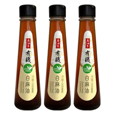 麻油車 冷壓有機白麻油, 135ml, 3瓶