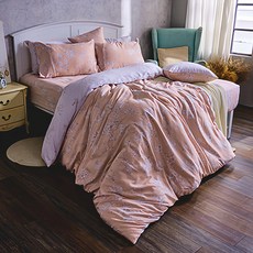 戀家小舖 60支天絲被套 超絲滑柔軟 親膚透氣, 雙人, 粉橘花路