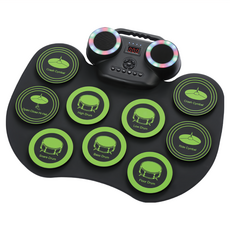 KONIX D600 手捲電子鼓, 7mm 加厚鼓面，7種鼓組風格，2000mAh超強續航, 438 x 340 x 40mm, 1個