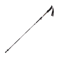 KORAMAN 酷然 碳纖維5節摺疊登山杖 僅重235克 摺疊便攜 四重鎖緊系統 安全保障 適合健走 登山 露營 滑雪, 黑色, 1支