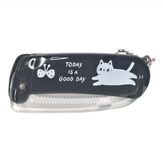 JOY STAR O Cat 按摩折梳 黑色 可愛貓咪圖案, 1組