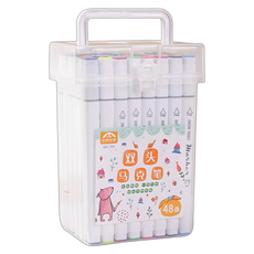 EDISH 雙頭馬克筆組 色感純正 水性墨水, 48色, 1組