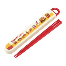 Skater 銀離子兒童筷子含收納盒, 收納盒(195 x 27 x 15mm) + 筷子(165mm), 漢堡, 1組