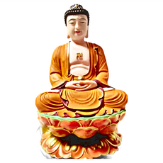 養慧軒 金剛砂陶土精雕佛像 釋迦牟尼佛 含底座, 釋迦牟尼佛 彩繪, 1個