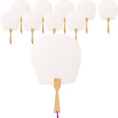 Minhwashop 入門款空白平扇 10入組 SDPPP0031, 白色, 10個