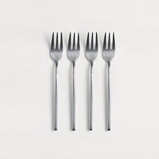 SERATOGA 獅子山加 Cielo 石洗餐具蛋糕叉 4件組, 4個, 銀色