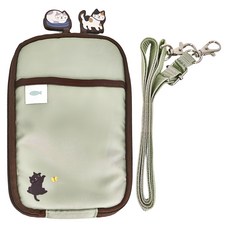 LIHIT LAB. 貓咪風景 單肩包, 綠色, A2225-7