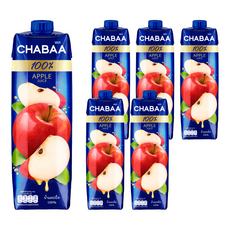 CHABAA 啜吧 100%蘋果汁 泰國原裝進口 原汁原味, 1L, 6瓶