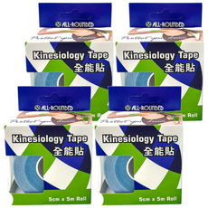 ALL-ROUNDED 全展 醫療用黏性膠帶及黏性繃帶未滅菌 全能貼 運動肌貼 5cm x 5m 淺藍, 4盒, 1入