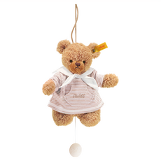 Steiff 金耳釦泰迪熊 嬰幼兒音樂鈴 音樂安撫玩具 Sleep Well Bea Music Box 咖啡色 + 粉色, Sleep Well Bea Music Box beige 咖啡色 + 粉色, 1個
