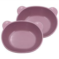 小熊造型矽膠盤 深粉色, 2件組矽膠盤, 2個