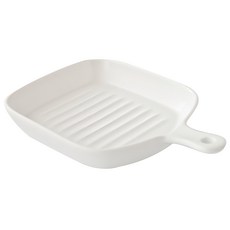 JUST HOME 多莉純色單柄烤盤, 白色, 1組