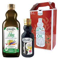 Costa d'Oro 頂級冷壓初榨橄欖油 (未過濾) + 巴薩米克醋禮盒, 750ml+250ml, 1盒