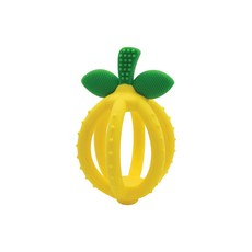 itzy ritzy 立體矽膠固齒器, 100%食品級矽膠, 超Q彈好咬不傷牙齦, 背面凹凸觸感按摩牙齦, 特殊造型好抓握, 單件, 陽光檸檬, 1個