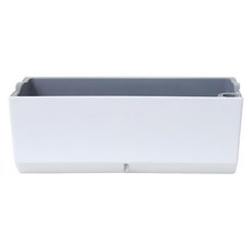 品屋 儲水花盆套裝 大塑膠花盆 自吸水免澆水 附棉繩, 簡約白, 1組