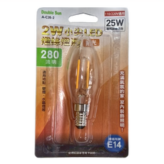 小尖LED燈絲燈泡, 黃光, 1個