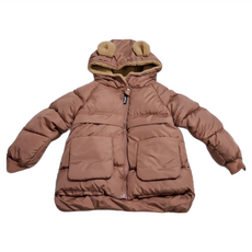 羽絨棉小熊外套 (建議身高105-115公分) 兒童外套, 120, 紅棕