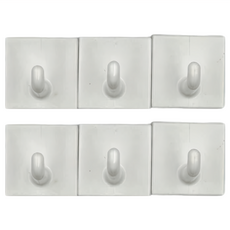 KM 強力無痕熱熔式黏貼掛勾 萬用3入 2.9*2.9cm, 方形 白色, 2組