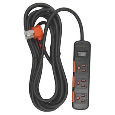 PowerSync 包爾星克 1開3插滑蓋防塵防雷擊延長線 3孔 TS3DC145, 4.5m, 黑色, 1個