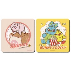 收納王妃 玩總烘焙 軟式珪藻土杯墊 方 2個, 麵包爆米花, 1組