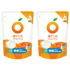 Orange House 橘子工坊 溫和除菌洗碗精補充包, 500ml, 2包