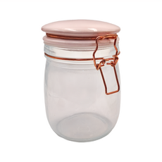 Premier 扣式玻璃密封罐 750ml, 粉紅色, 1個