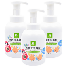 DAWOKO 木酢達人 植物萃取精油洗手慕斯 植物萃取起泡劑 溫和親膚, 340g, 3瓶