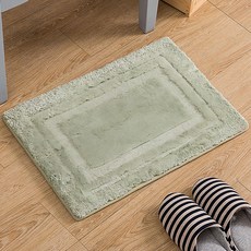 G+居家 記憶綿 毛絨彈力止滑墊 加厚, 蘋果綠, 40 x 60cm