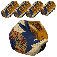 J&N 日式和風椅腳套 16個 表布材質:100%棉, 6 x 6cm, 兔子圖騰, 1組