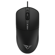 ALCATROZ USB精密光學有線滑鼠，人體工學設計，1600CPI高解析度，沉穩黑, ASIC 2_BK