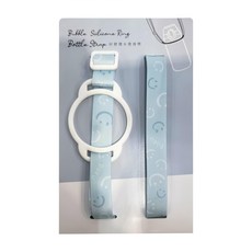 PUKU 藍色企鵝 Bubble矽膠環水壺揹帶 彈性佳不易扯斷 適用水壺口徑5.5~7CM 總長可調, 靜藍, 1條