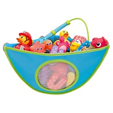 浴室角落洗澡玩具整理收納袋 顏色:藍色/粉色, 28 x 28 x 38cm, 1個