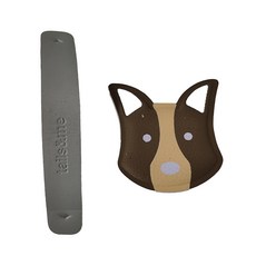 尾巴與我 專屬配件 邊境牧羊 動物友善皮革 附贈皮掛帶隨吊掛, F, 冷棕, 1個
