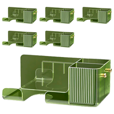 無痕免釘壁掛 吹風機置物架 尺寸 21.8cmX11cmX8.6cm, 透綠色, 6個